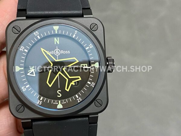 M+ Factory Bell & Ross BR03A-CPS-CE-SRB 41mm ceramic rubber strap black dial