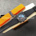 M+ Factory Bell & Ross BR-03 BR03A-HRZ-CESRB Horizon 41mm Ceramic Rubber Strap Lines Black Dial