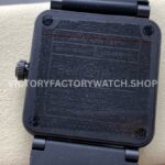 M+ Factory Bell & Ross BR-03 BR03A-HRZ-CESRB Horizon 41mm Ceramic Rubber Strap Lines Black Dial