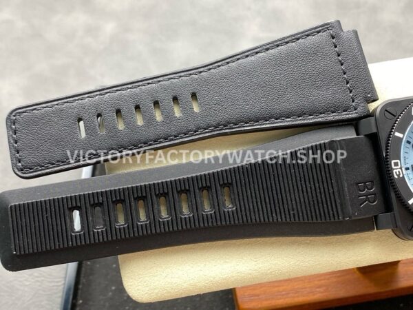 M+ Factory Bell & Ross BR03A-D-LM-CESRB 41mm Ceramic Rubber Strap Ice Blue Dial