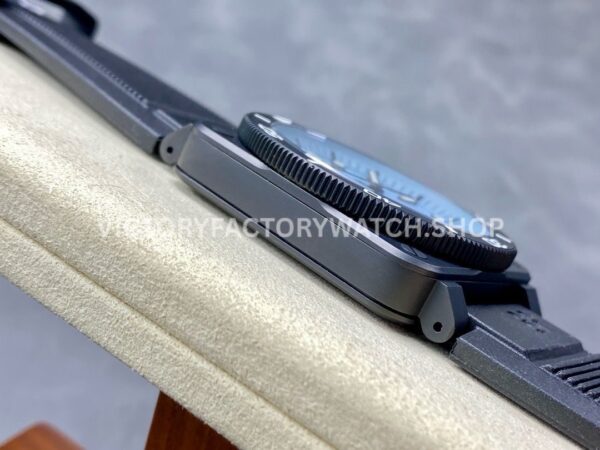 M+ Factory Bell & Ross BR03A-D-LM-CESRB 41mm Ceramic Rubber Strap Ice Blue Dial