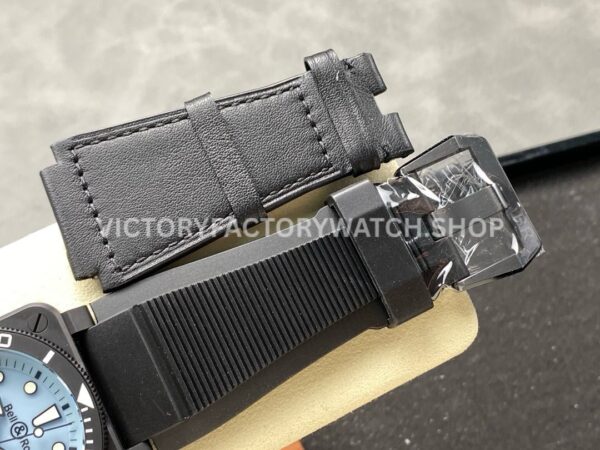 M+ Factory Bell & Ross BR03A-D-LM-CESRB 41mm Ceramic Rubber Strap Ice Blue Dial