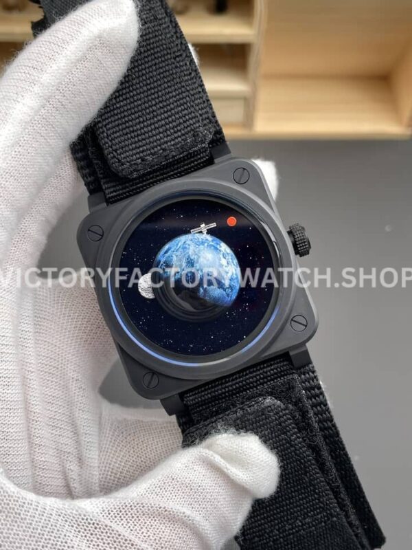 M+ Factory Bell & Ross BR03A-EMM-CESRB 41mm Ceramic Rubber strap Blue Dial