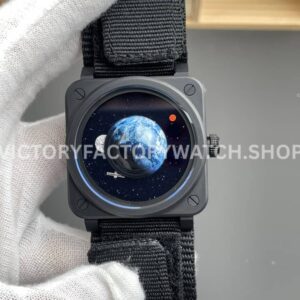M+ Factory Bell & Ross BR03A-EMM-CESRB 41mm ceramic rubber strap blue dial