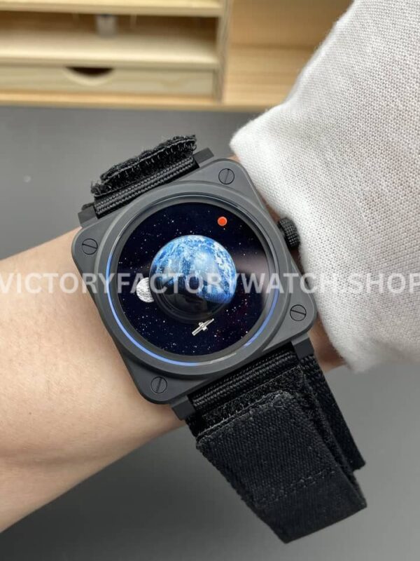 M+ Factory Bell & Ross BR03A-EMM-CESRB 41mm Ceramic Rubber strap Blue Dial