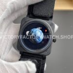 M+ Factory Bell & Ross BR03A-EMM-CESRB 41mm Ceramic Rubber strap Blue Dial