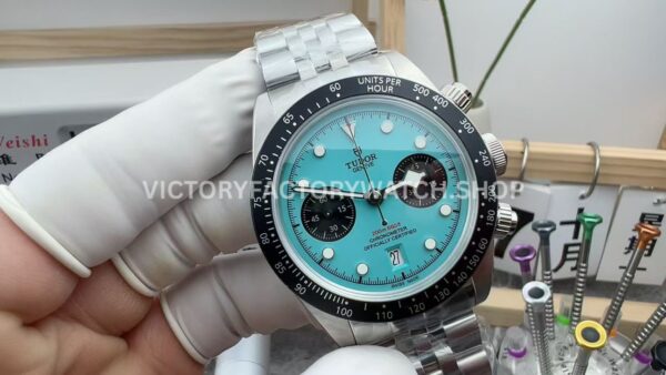 M+ Factory Tudor Heritage Black Bay Chrono 79360N-0024 41mm Full Steel Ceramic Bezel Flamingo Blue Dial Jubilee (3) M+ Factory Tudor Heritage Black Bay Chrono 79360N-0024 41mm Full Steel Ceramic Bezel Flamingo Blue Dial Jubilee