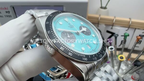 M+ Factory Tudor Heritage Black Bay Chrono 79360N-0024 41mm Full Steel Ceramic Bezel Flamingo Blue Dial Jubilee (4) M+ Factory Tudor Heritage Black Bay Chrono 79360N-0024 41mm Full Steel Ceramic Bezel Flamingo Blue Dial Jubilee