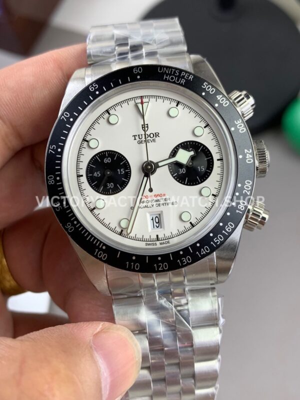 M+ Factory Tudor Panda Black Bay Chrono 79360N-0002 41mm Full Steel Ceramic Bezel White Dial Jubilee (4) M+ Factory Tudor Panda Black Bay Chrono 79360N-0002 41mm Full Steel Ceramic Bezel White Dial Jubilee