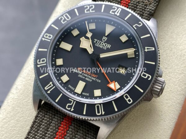 M+ Factory Tudor Pelagos FXD GMT M2542G247NU-0002 42mm Titanium Brown Textile Strap Black Dial (10) M+ Factory Tudor Pelagos FXD GMT M2542G247NU-0002 42mm Titanium Brown Textile Strap Black Dial