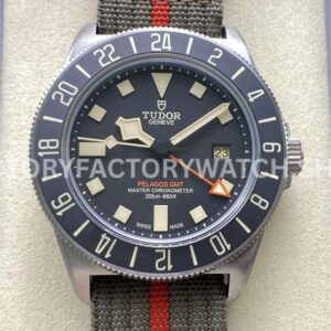 M+ Factory Tudor Pelagos FXD GMT M2542G247NU-0002 42mm Titanium Brown Textile Strap Black Dial (2) M+ Factory Tudor Pelagos FXD GMT brown strap