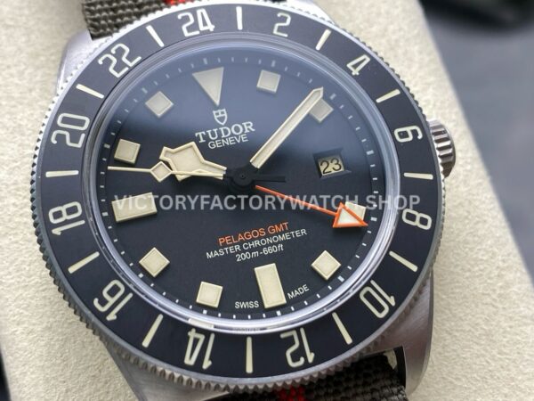 M+ Factory Tudor Pelagos FXD GMT M2542G247NU-0002 42mm Titanium Brown Textile Strap Black Dial (6) M+ Factory Tudor Pelagos FXD GMT M2542G247NU-0002 42mm Titanium Brown Textile Strap Black Dial