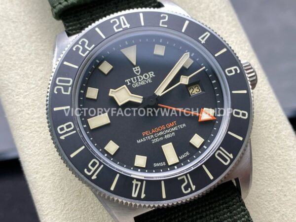 M+ Factory Tudor Pelagos FXD GMT M2542G247NU-0002 42mm Titanium Green Textile Strap Black Dial (4) M+ Factory Tudor Pelagos FXD GMT M2542G247NU-0002 42mm Titanium Green Textile Strap Black Dial