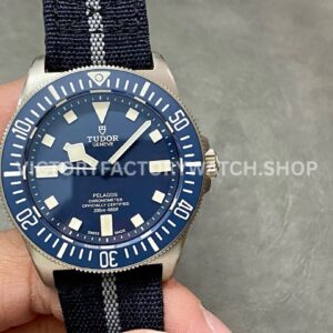 M+ Factory Tudor Pelagos M25707B24-0001 42mm Titanium Textile Strap Blue Dial (4) M+ Factory Tudor Pelagos M25707B-24-0001 blue dial