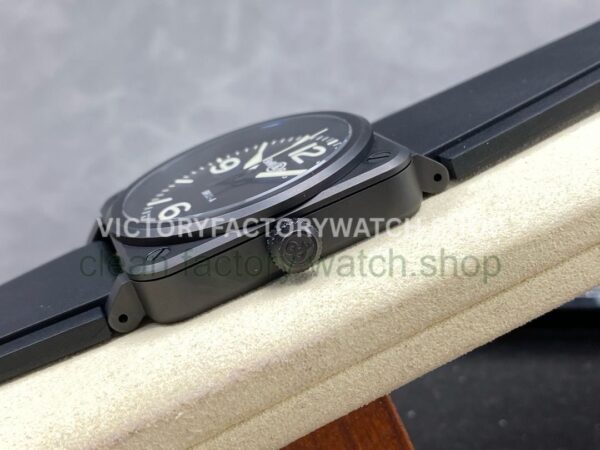 M+Factory Bell & Ross BR-03-92 BR0392-BL-CE Ceramic 41mm Rubber Strap Arabic Numerals Black Dial