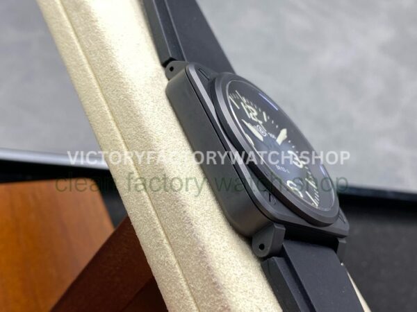 M+Factory Bell & Ross BR-03-92 BR0392-BL-CE Ceramic 41mm Rubber Strap Arabic Numerals Black Dial