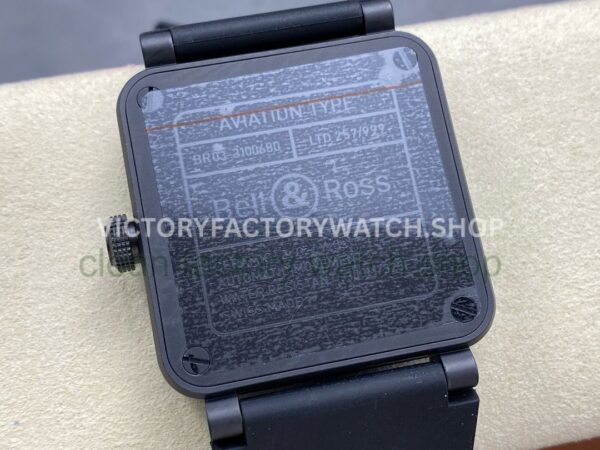 M+Factory Bell & Ross BR-03-92 BR0392-BL-CE Ceramic 41mm Rubber Strap Arabic Numerals Black Dial