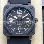 M+ Factory Bell & Ross BR-03-92 BR0392-BL-CE 41mm ceramic rubber strap black dial