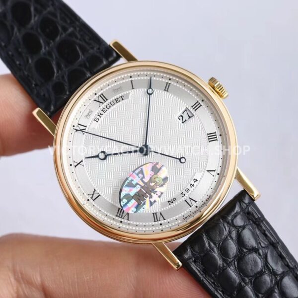 MKS Factory Breguet Classique 5157BR/11/9V6 38mm Rose Gold Leather Strap Roman Numerals Silver Dial