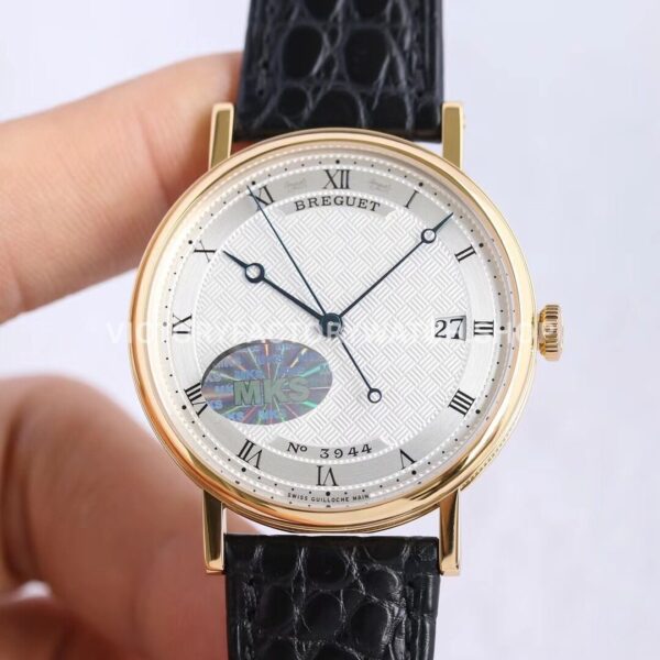 MKS Factory Breguet Classique 5177BR 15 9V6 38mm rose gold leather strap silver dial