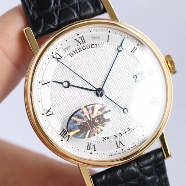 MKS Factory Breguet Classique 5157BR/11/9V6 38mm Rose Gold Leather Strap Roman Numerals Silver Dial
