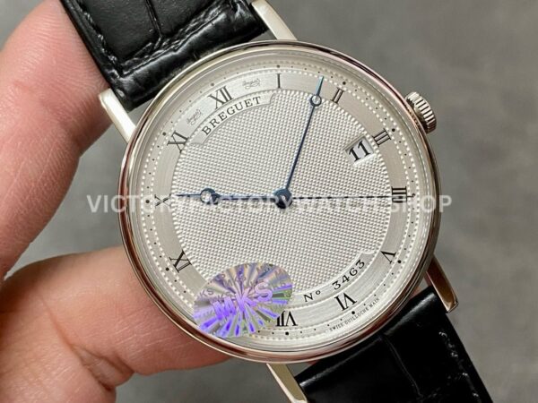 MKS Factory Breguet Classique 5177BB159V6 38mm White Gold Leather Strap Roman Numerals Silver Dial (2) MKS Factory Breguet Classique 5177BB/15/9V6 38mm White Gold Leather Strap Roman Numerals Silver Dial