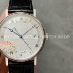 MKS Factory Breguet Classique 5177BB159V6 38mm White Gold Leather Strap Roman Numerals Silver Dial (9) MKS Factory Breguet Classique 5177BB 15 9V6 38mm white gold leather strap silver dial