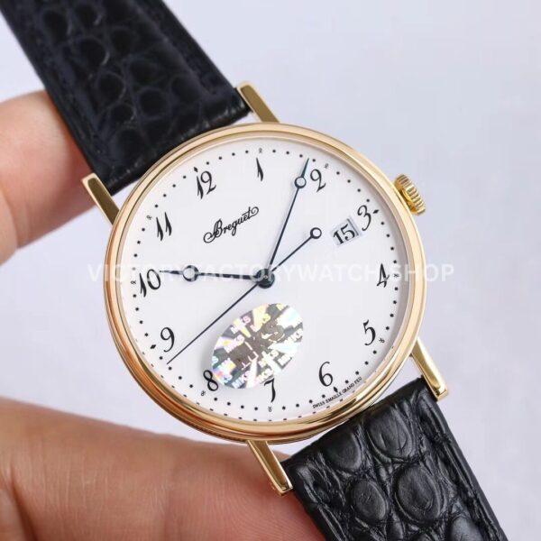 MKS Factory Breguet Classique 5177BR299V6 38mm Rose Gold Leather Strap Arabic Numerals White Dial (3) MKS Factory Breguet Classique 5177BR/29/9V6 38mm Rose Gold Leather Strap Arabic Numerals White Dial