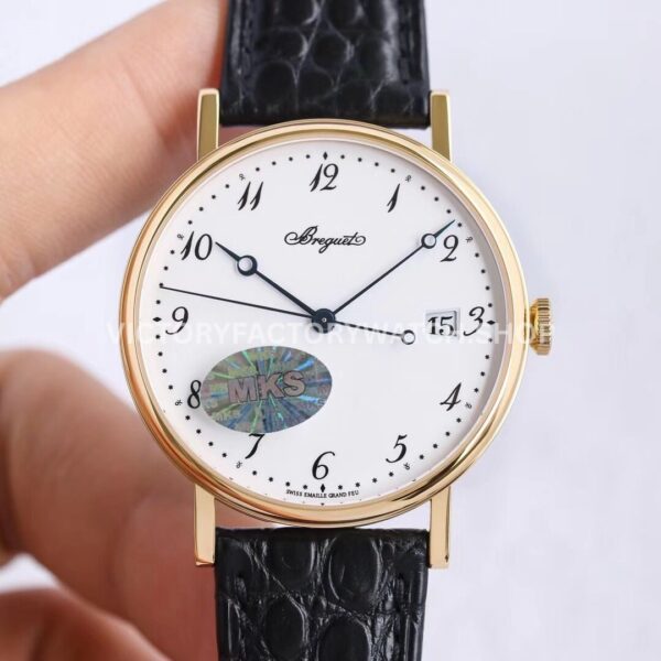 MKS Factory Breguet Classique 5177BR299V6 38mm Rose Gold Leather Strap Arabic Numerals White Dial (4) MKS Factory Breguet Classique 5177BR 29 9V6 38mm rose gold leather strap white dial