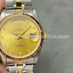 MKS Factory Tudor Date-Day 76213-0011 35mm Half Yellow Gold Diamond Gold Dial (9) MKS Factory Tudor Date-Day 76213-0011 gold dial