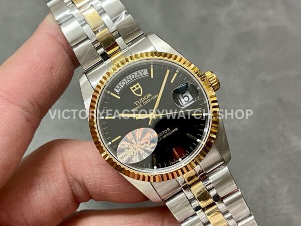 MKS Factory Tudor Date-Day 76213-62483-BK 36mm Half Yellow Gold Black Dial