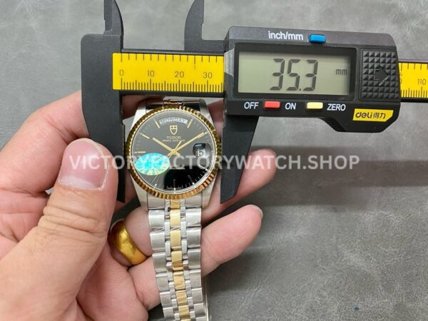 MKS Factory Tudor Date-Day 76213-62483-BK 36mm Half Yellow Gold Black Dial