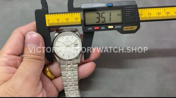 MKS Factory Tudor Date-Day 76214-0009 36mm Full Steel White Gold Bezel Silver Dial (3) MKS Factory Tudor Date-Day 76214-0009 36mm Full Steel White Gold Bezel Silver Dial