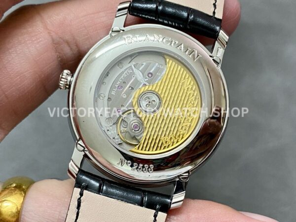 OM Factory Blancpain Villeret Quantième Complet 6654-1113-55B 40mm Steel OM Factory Blancpain Villeret Quantième Complet 6654-1113-55B 40mm Steel Leather Strap Roman Numerals Grey Dial