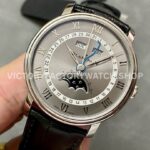 OM Factory Blancpain Villeret Quantième Complet 6654-1113-55B 40mm Steel (8) OM Factory Blancpain Villeret Quantième Complet 6654-1113-55B 40mm Steel Leather Strap Roman Numerals Grey Dial