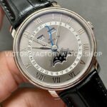 OM Factory Blancpain Villeret Quantième Complet 6654-1113-55B 40mm Steel (9) OM Factory Blancpain Villeret Quantième Complet 6654-1113-55B 40mm Steel Leather Strap Roman Numerals Grey Dial