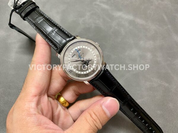 OM Factory Blancpain Villeret Quantième Complet 6654-1113-55B 40mm Steel Le (1) OM Factory Blancpain Villeret Quantième Complet 6654-1113-55B 40mm Steel Leather Strap Roman Numerals Grey Dial