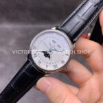 OM Factory Blancpain Villeret Quantième Complet 6654-1127-55B 40mm Steel Leather Strap Roman N (1) OM Factory Blancpain Villeret Quantième Complet 6654-1127-55B 40mm Steel Leather Strap Roman Numerals White Dial
