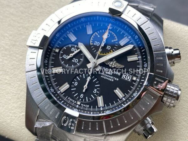 TF Factory Breitling Avenger Chronograph A13385101B1A1 45mm Full Steel Black Dial