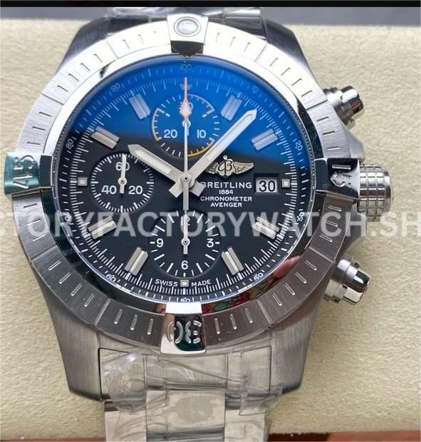 TF Breitling Avenger A13385101B1A1 full steel black dial