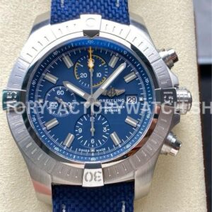 TF Factory Breitling Avenger A13385101C1X1 45mm Steel Blue Nylon Canvas Strap Arabic Numerals Blue Dial