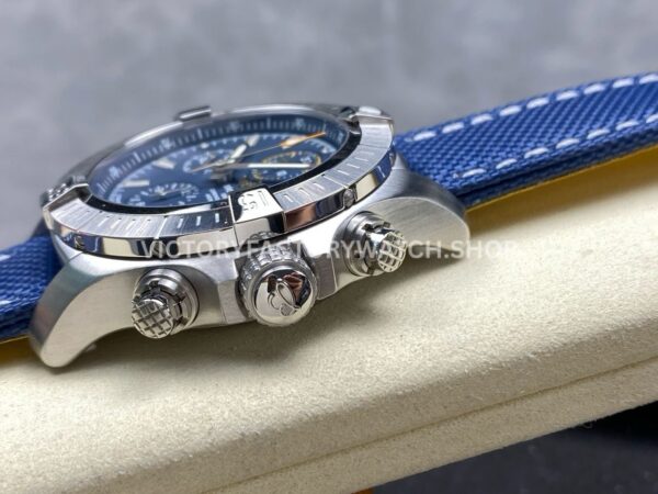 TF Factory Breitling Avenger A13385101C1X1 45mm Steel Blue Nylon Canvas Strap Arabic Numerals (7) TF Factory Breitling Avenger A13385101C1X1 45mm Steel Blue Nylon Canvas Strap Arabic Numerals Blue Dial