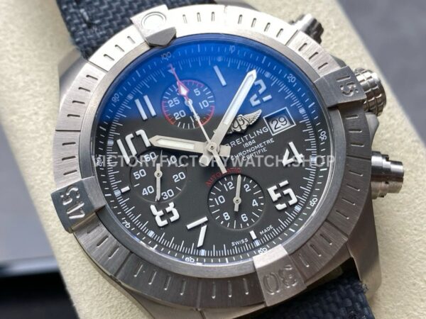 TF Factory Breitling Avenger Bandit Chronograph E13383101M1W1 45mm Steel Nylon Canvas Strap Arabic Numerals Grey Dial