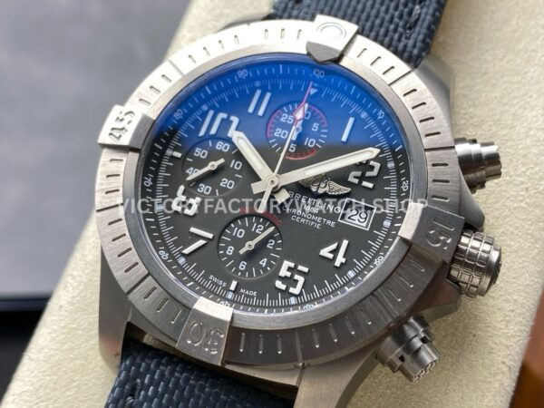 TF Factory Breitling Avenger Bandit Chronograph E13383101M1W1 45mm Steel Nylon Canvas Strap Arabic Numerals Grey Dial