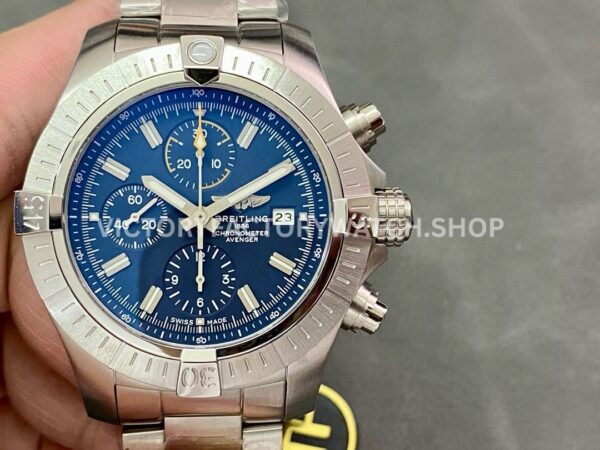 TF Factory Breitling Avenger Chronograph A13317 45mm Full Steel Blue Dial (4) TF Breitling Avenger Chronograph A13377 45mm blue dial steel watch