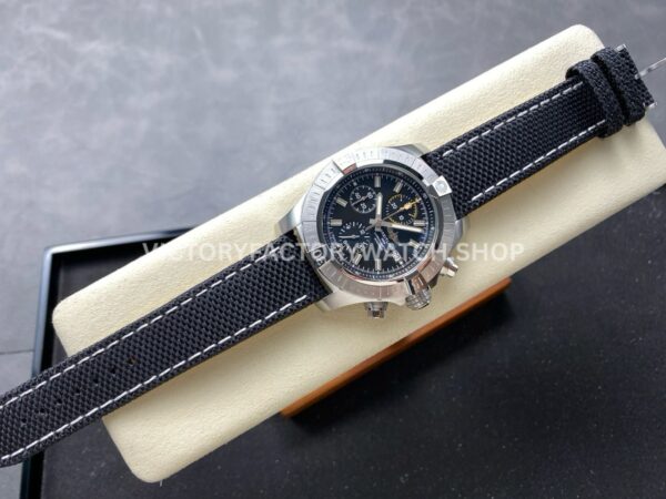 TF Factory Breitling Avenger Chronograph A13317101B1X1 45mm Steel Black Nylon Canvas Strap Arabic Numerals Black Dial