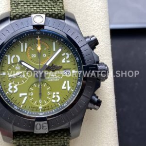 TF Breitling Avenger V13317101L1X1 green dial canvas strap