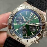 TF Factory Breitling Chronomat 42 AB01343A1L1A1 42mm Steel Rubber Strap Green Dial