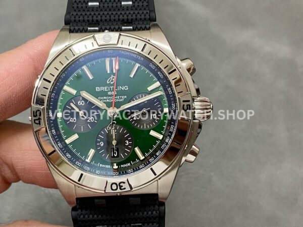 TF Breitling Chronomat 42 AB01343A1L1A1 green dial rubber strap