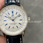 TF Factory Breitling Navitimer A173263A1G1P1 41mm Steel Leather Strap Silver Dial (7) TF Breitling Navitimer A173263A1G1P1 41mm silver dial leather strap